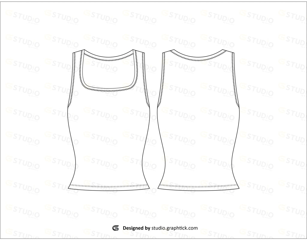 Womens Tank Top Flat Sketch