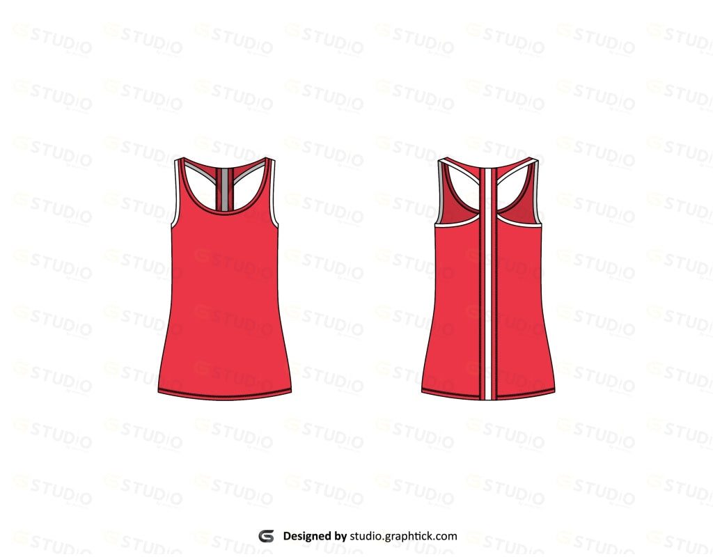 Womens Tank Top Flat Sketch