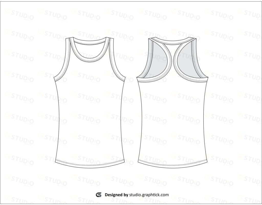 Womens Tank Top Flat Sketch