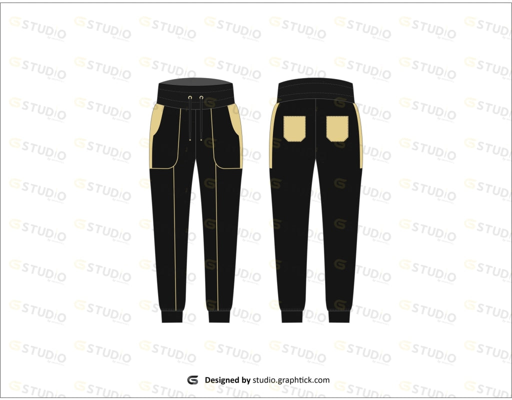 Womens Track Pant Flat Sketch