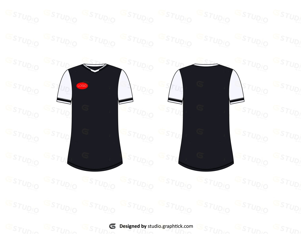 Womens V Neck Fitness Tee Shirt Flat Sketch