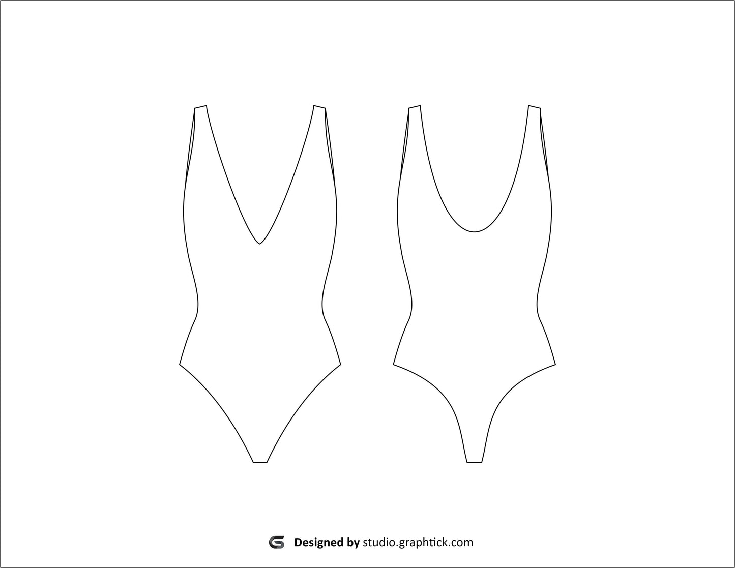 DEEP V NECK BODYSUIT FLAT SKETCH