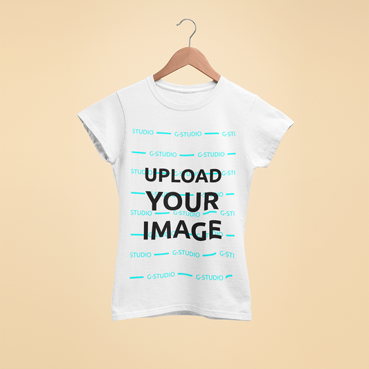 WOMENS CREW NECK SHORT SLEEVE TEE SHIRT  3D MOCK UP