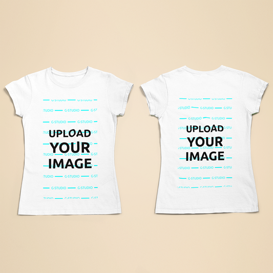 WOMENS SHORT SLEEVE CREW NECK TEE SHIRT 3D MOCKUP