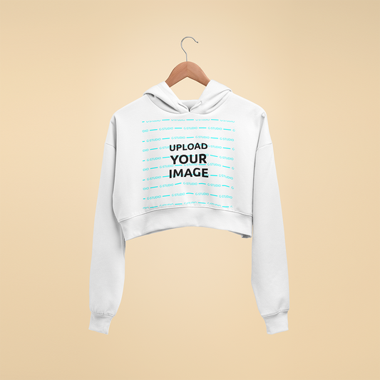 WOMENS CROPPED HOODIE 3D MOCK UP