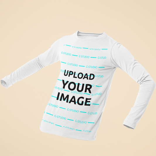 FULL SLEEVE CREWNECK TEE SHIRT 3D MOCKUP