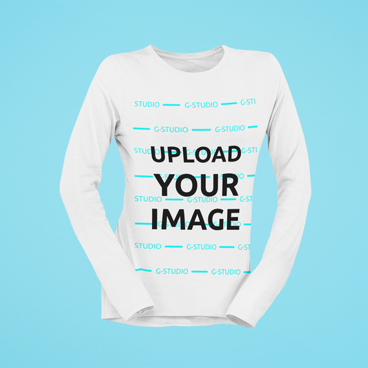 FULL SLEEVE CREW NECK TEE SHIRT 3D MOCKUP