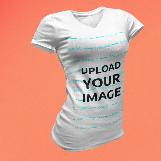 WOMENS V NECK TEE SHIRT 3D MOCKUP