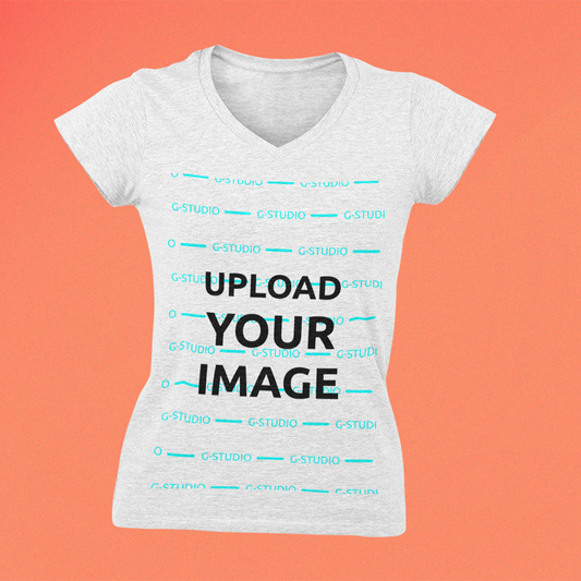 WOMENS V NECK TEE SHIRT 3D MOCKUP