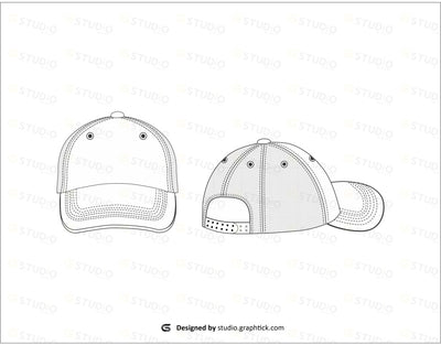 Baseball Cap Flat Sketch Baseball Uniforms