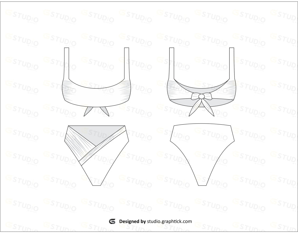 Bikini Set Flat Sketch