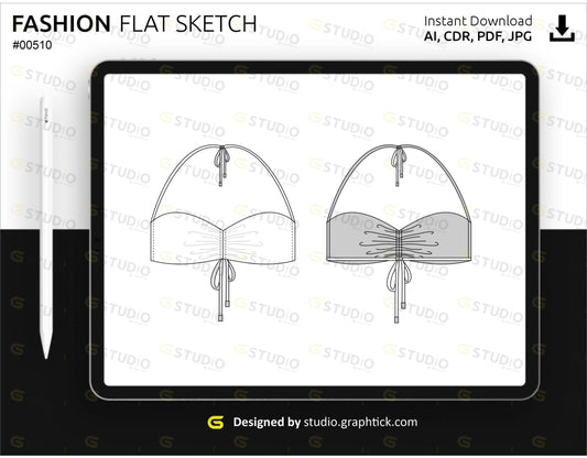 Bikini Top Flat Sketch