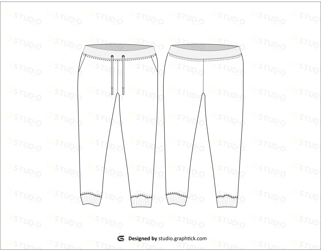 Boys Sweatpants Flat Sketch