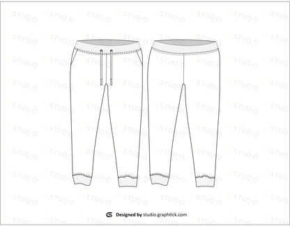 Boys Sweatpants Flat Sketch