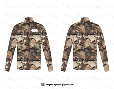 Camu Zipper Jacket Flat Sketch Coats & Jackets