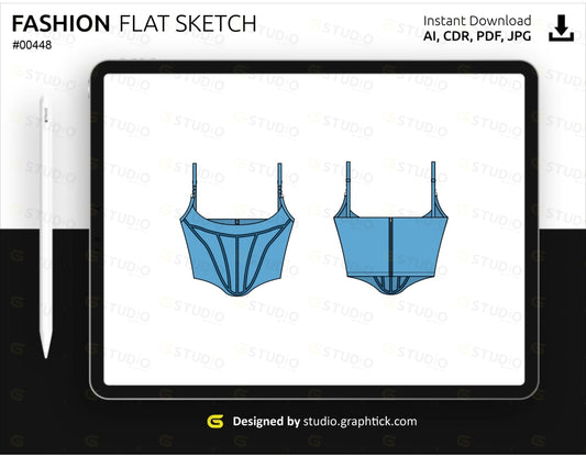 Corset Top Flat Sketch