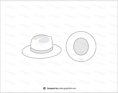 Crown Hat Flat Sketch Hats