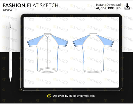 Cycling Jersey Flat Sketch