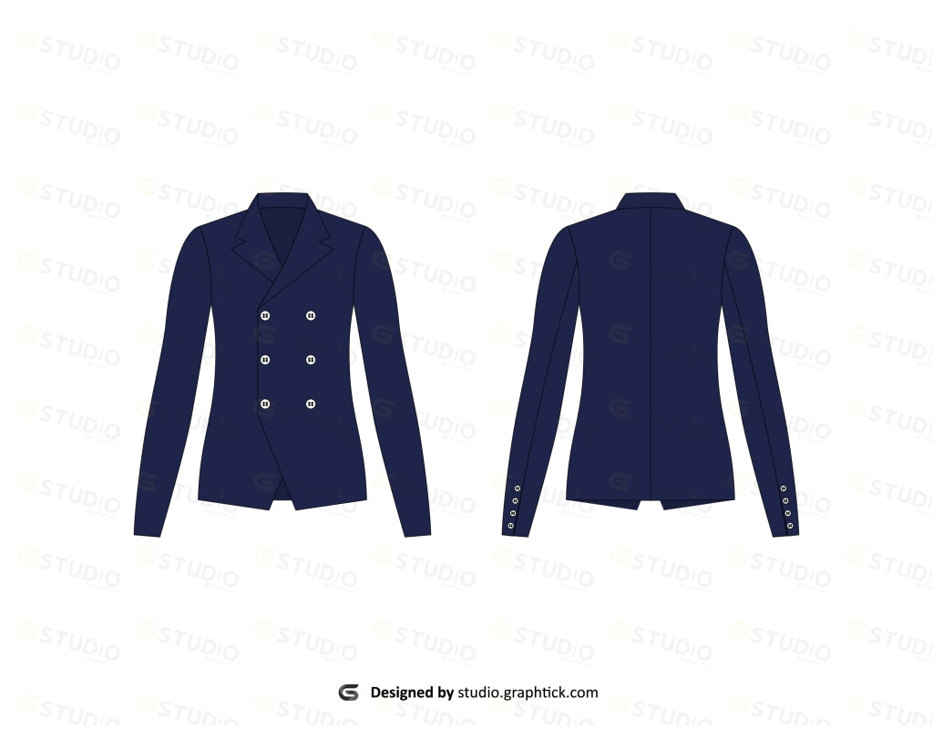 Double-Breasted Jersey Blazer Flat Sketch Blazer