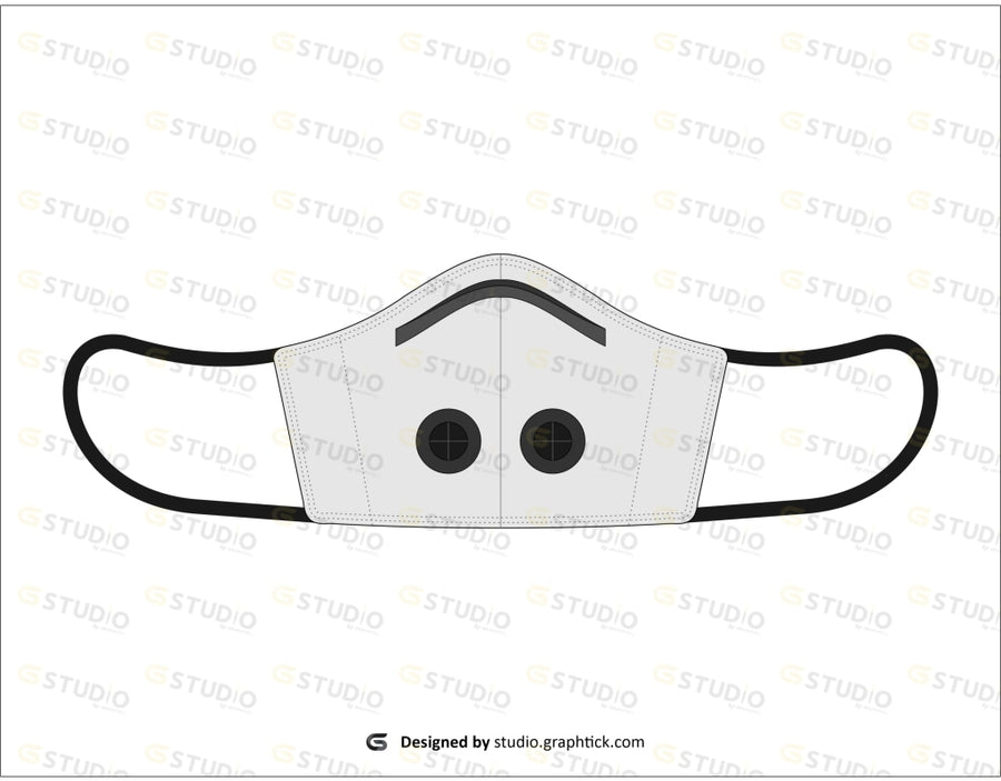 FACE MASK FLAT SKETCH - shop.graphtick.com