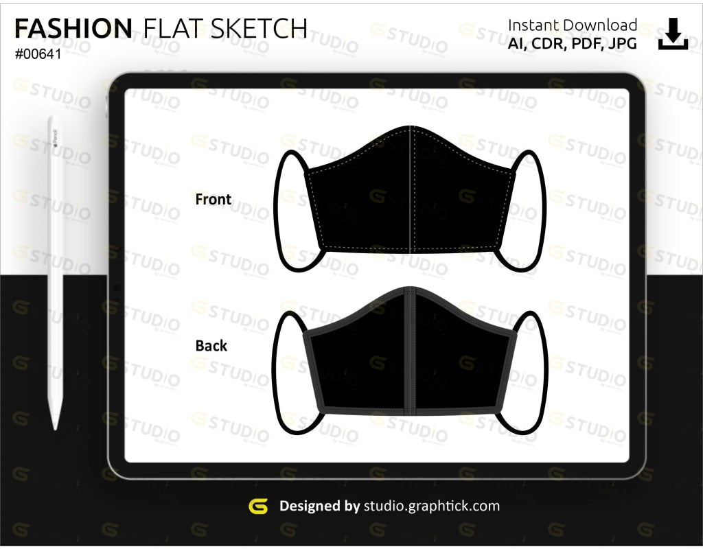 Face Mask Flat Sketch