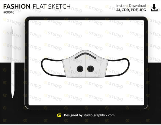 Face Mask Flat Sketch