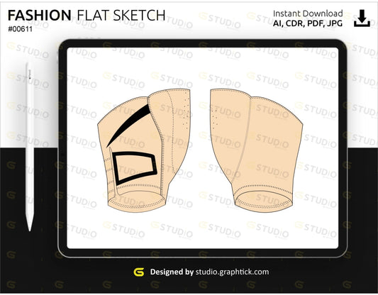 Fingerless Gloves Flat Sketch