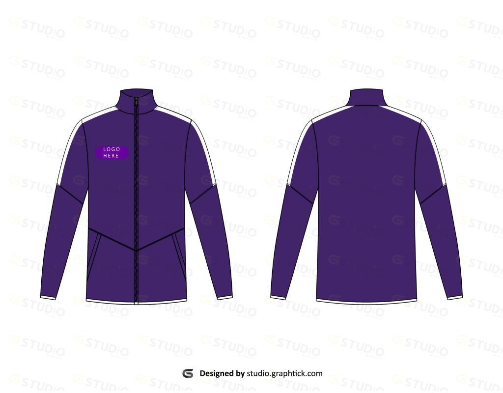 Fitness Zipper Jacket Flat Sketch