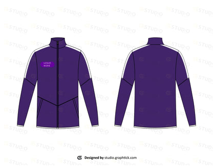 Fitness Zipper Jacket Flat Sketch