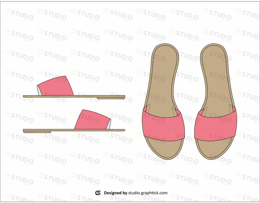 SLIPPERS FLAT SKETCH