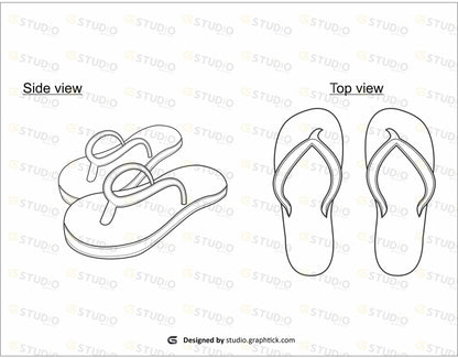 Flip Sandal Flat Sketch