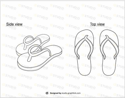 Flip Sandal Flat Sketch
