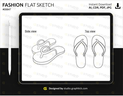 Flip Sandal Flat Sketch