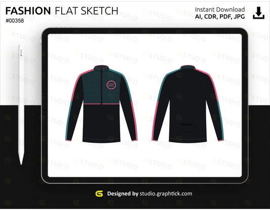 Full Sleeve Rashguard Flat Sketch Rashgaurd