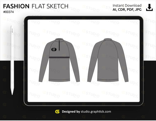 Full Sleeve Rashguard Flat Sketch Rashgaurd