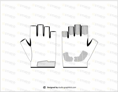 Gaming Gloves Flat Sketch