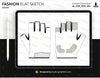 Gaming Gloves Flat Sketch