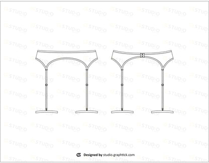 Garter Belt Flat Sketch Underwear