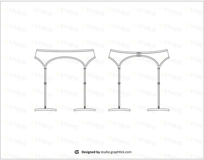 Garter Belt Flat Sketch Underwear