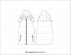 Hooded Sleeveless Puffer Jacket Flat Sketch Coats & Jackets