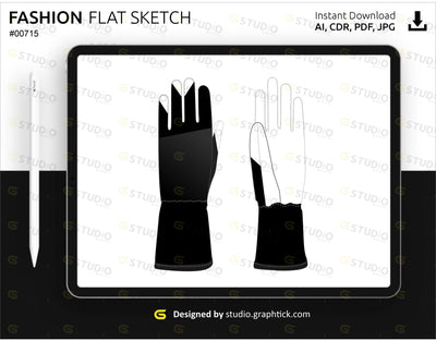 Karting Gloves Flat Sketch