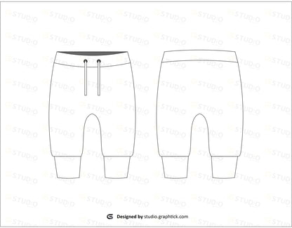 Kids Sweat Pants Flat Sketch