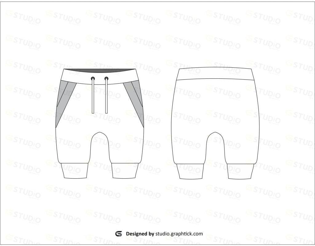 Kids Sweat Pants Flat Sketch Sweatpants