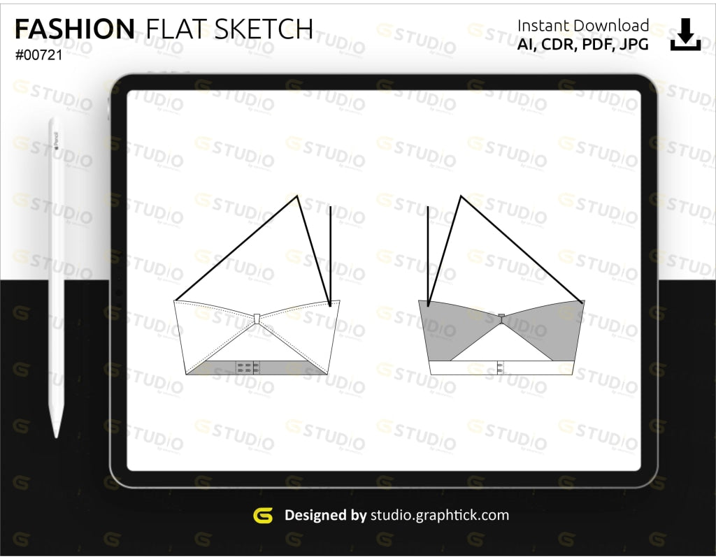 DEMI CUP UNDERWIRE BRA FLAT SKETCH 