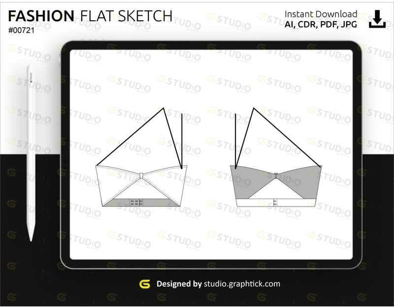 BRA FLAT SKETCH - shop.graphtick.com