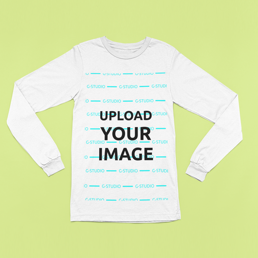 FULL SLEEVE CREW NECK TEE SHIRT 3D MOCKUP