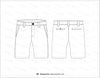 Mens Casual Shorts Flat Sketch Shorts