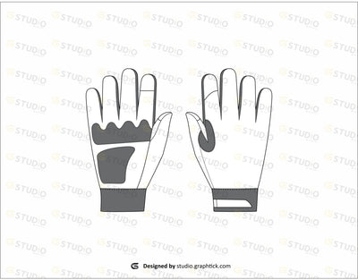 Mens Gloves Flat Sketch
