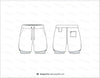Mens Gym Shorts With Lining Flat Sketch