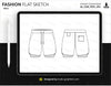 Mens Gym Shorts With Lining Flat Sketch